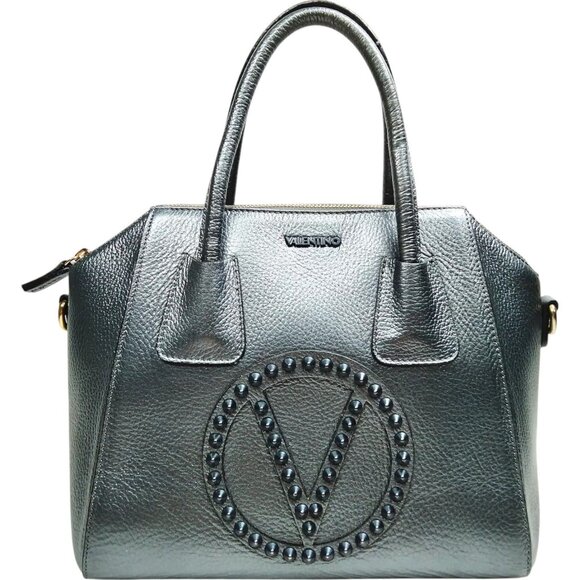 689323BA (X4) Valentino Garavani Hand Bag Gray Leather - Picture 1 of 9